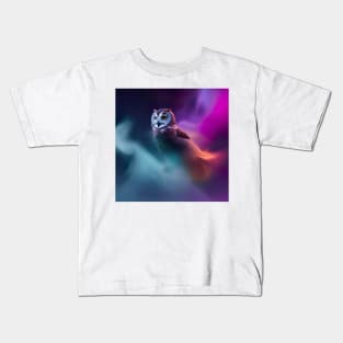 OWL DESIGN IN MULTICOLORED MIST Kids T-Shirt